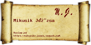 Mikusik Józsa névjegykártya